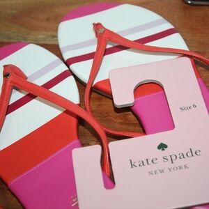 Kate Spade Striped Pink & Coral Flip Flops